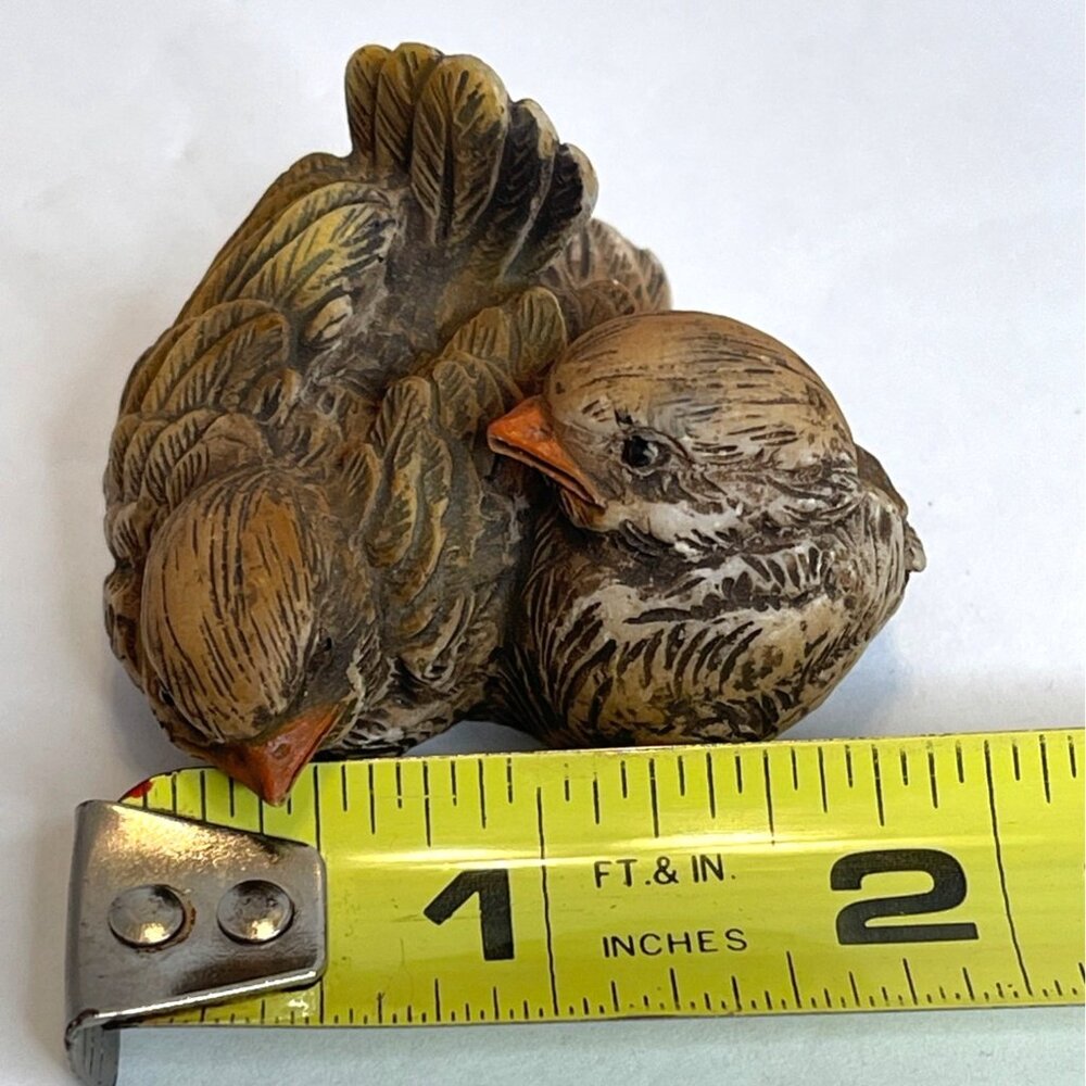 Sparrow Bird Italy Dipinto a Mano Brown Resin Figurines Set Lot Hand Painted VTG - Picture 14 of 15